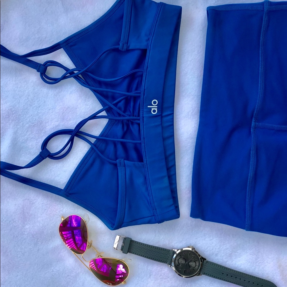 Blue Alo Yoga Sports Bra